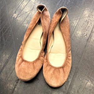 Suede Leather Ballerina Flats by J Crew size 8 1/2